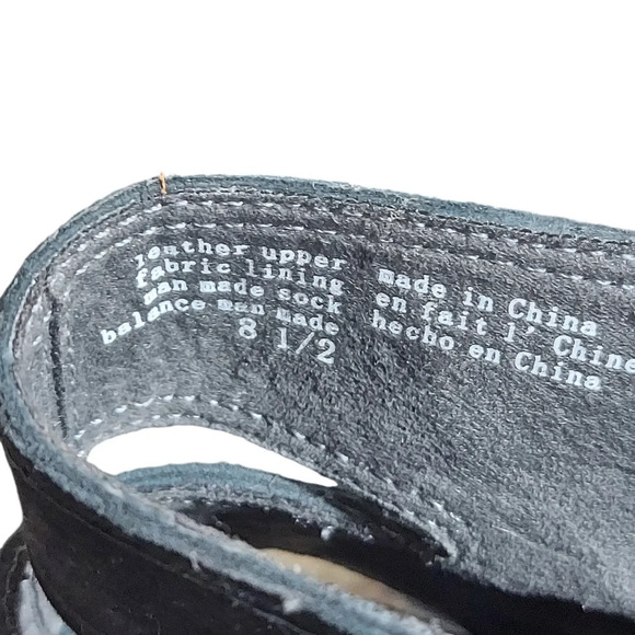 Seychelles‎ Lagoon Black Suede Cutout Ankle Boots Block Heels - Picture 15 of 16